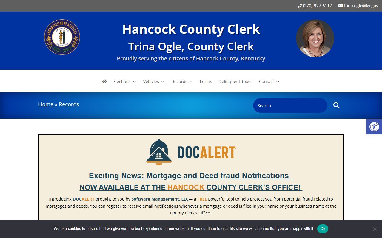 Hancock County County Clerk eCCLIX records access