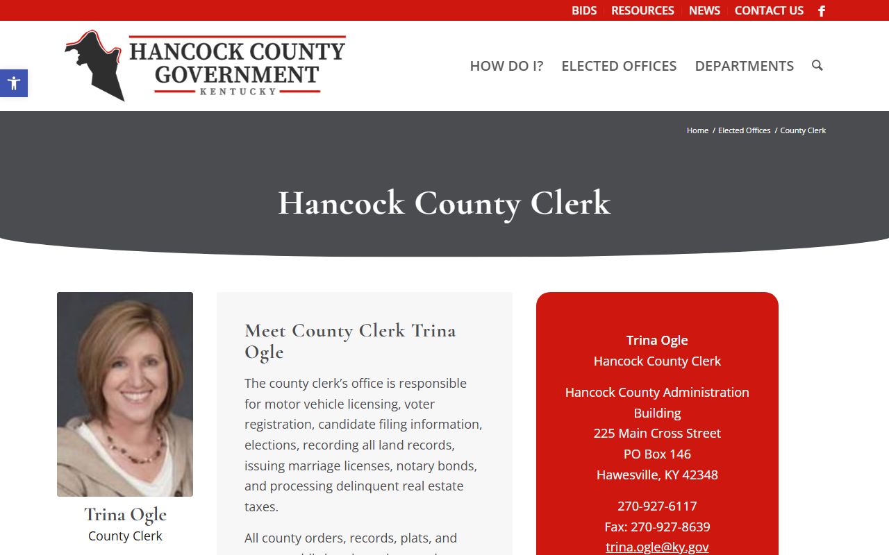 Hancock County County Clerk records office