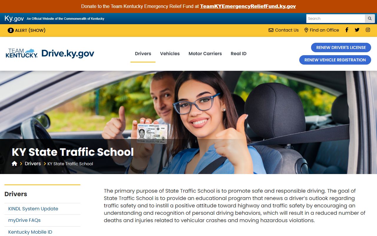 Hancock County traffic court records Kentucky State Traffic School
