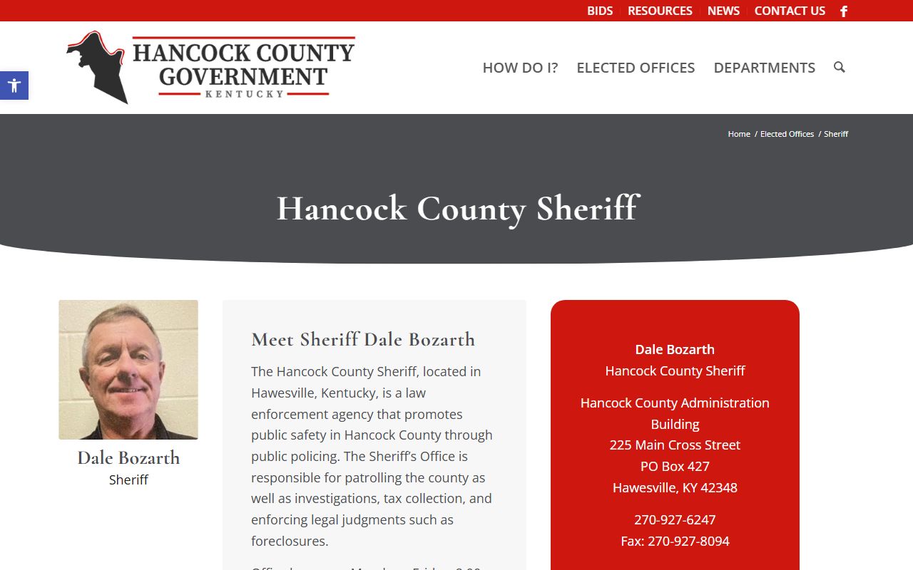 Hancock County warrant search Sheriff office source